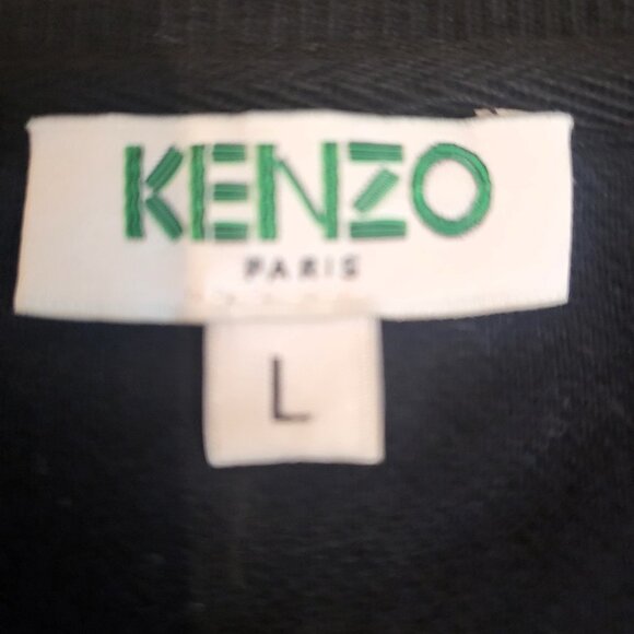 KENZO Paris Crewneck Sweatshirt L Black "Spend the Nite at dEEP" Embroidered Eye - Picture 4 of 10